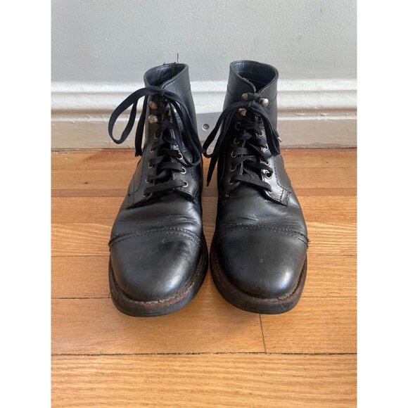 Thursday Boot Co Captain Men’s 8.5 Black Leather Cap Toe Boots - Picture 1 of 7